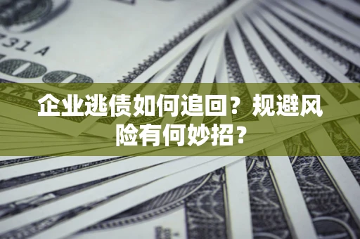武汉企业逃债如何追回？规避风险有何妙招？