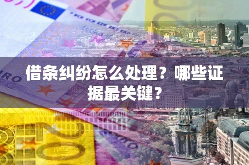 武汉借条纠纷怎么处理？哪些证据最关键？