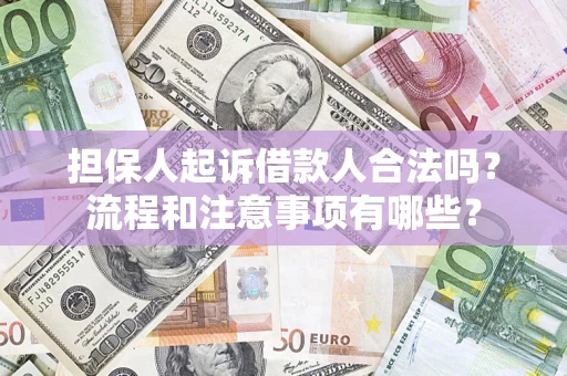 武汉担保人起诉借款人合法吗？流程和注意事项有哪些？