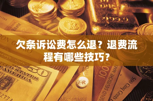 武汉欠条诉讼费怎么退？退费流程有哪些技巧？