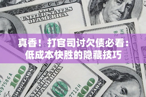 武汉真香！打官司讨欠债必看：低成本快胜的隐藏技巧