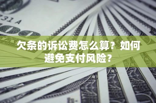 武汉欠条的诉讼费怎么算？如何避免支付风险？